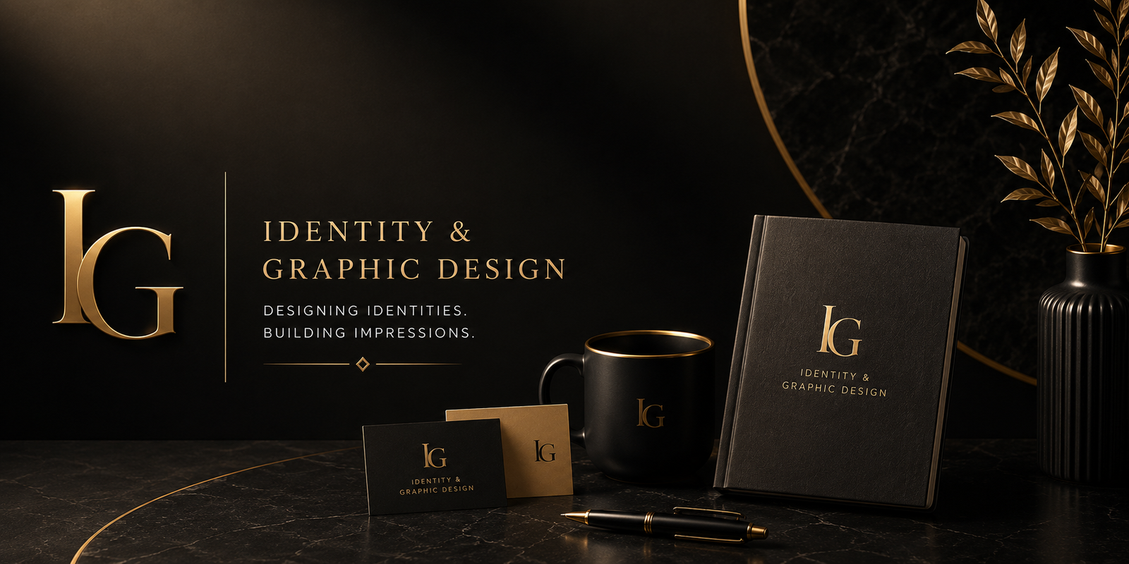 Premium branding and graphic design workspace